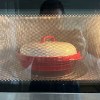Rocket Chef cooking inside a microwave