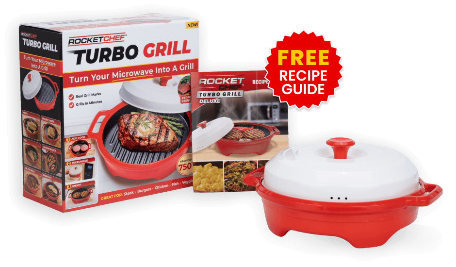 Rocket Chef Turbo Grill with recipe guide